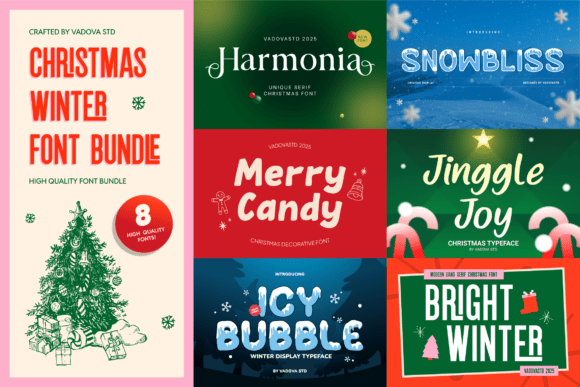 Christmas Winter Bundle: Festive Fonts for Holiday Cheer