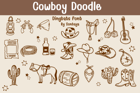 Cowboy Doodle: A Rustic Font for Western Charm