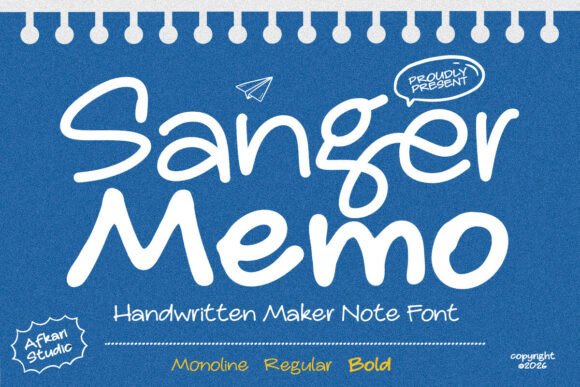 Sanger Memo: A Handwritten Marker Font with Natural Charm